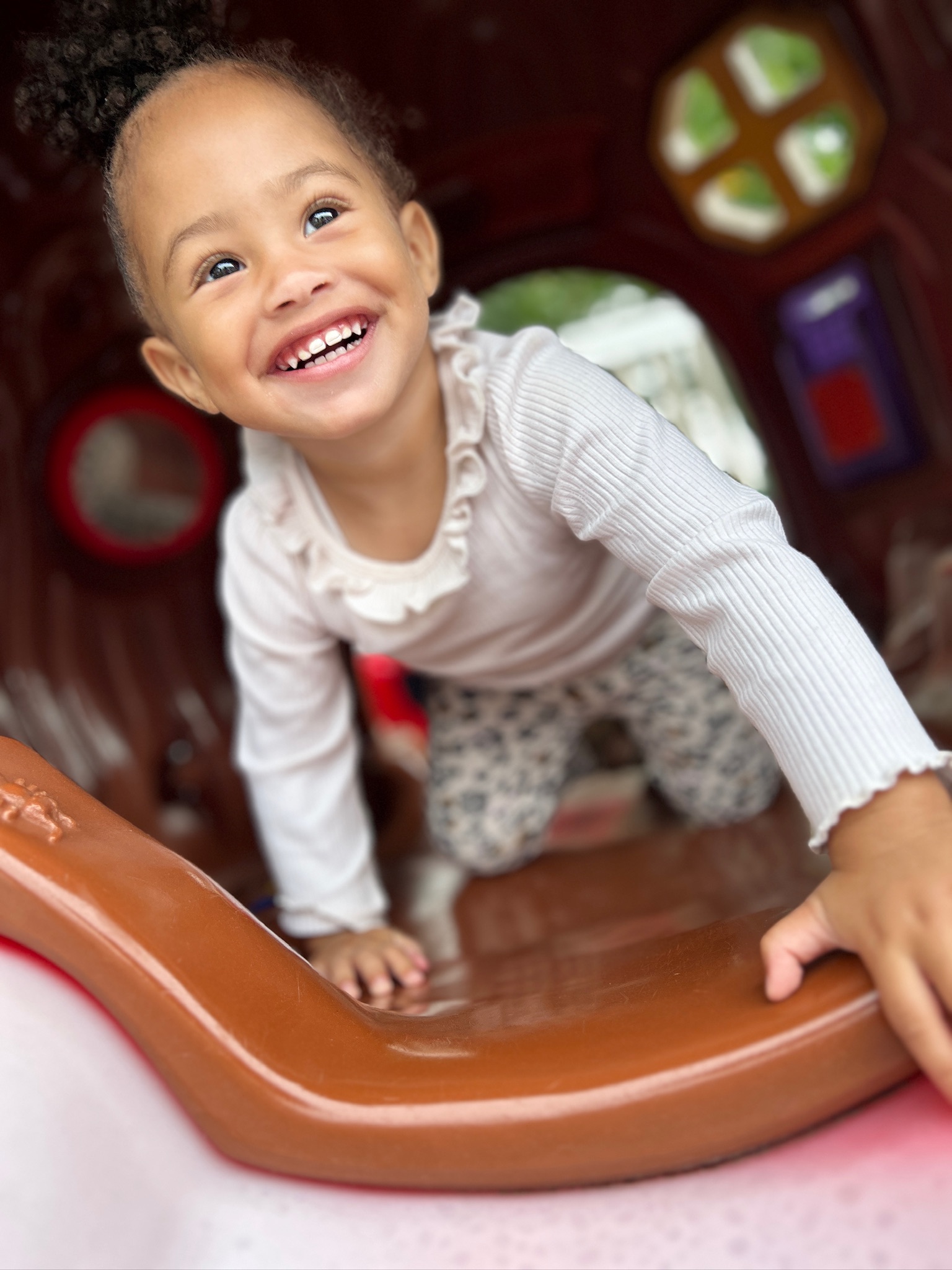 Child discovering outdoors